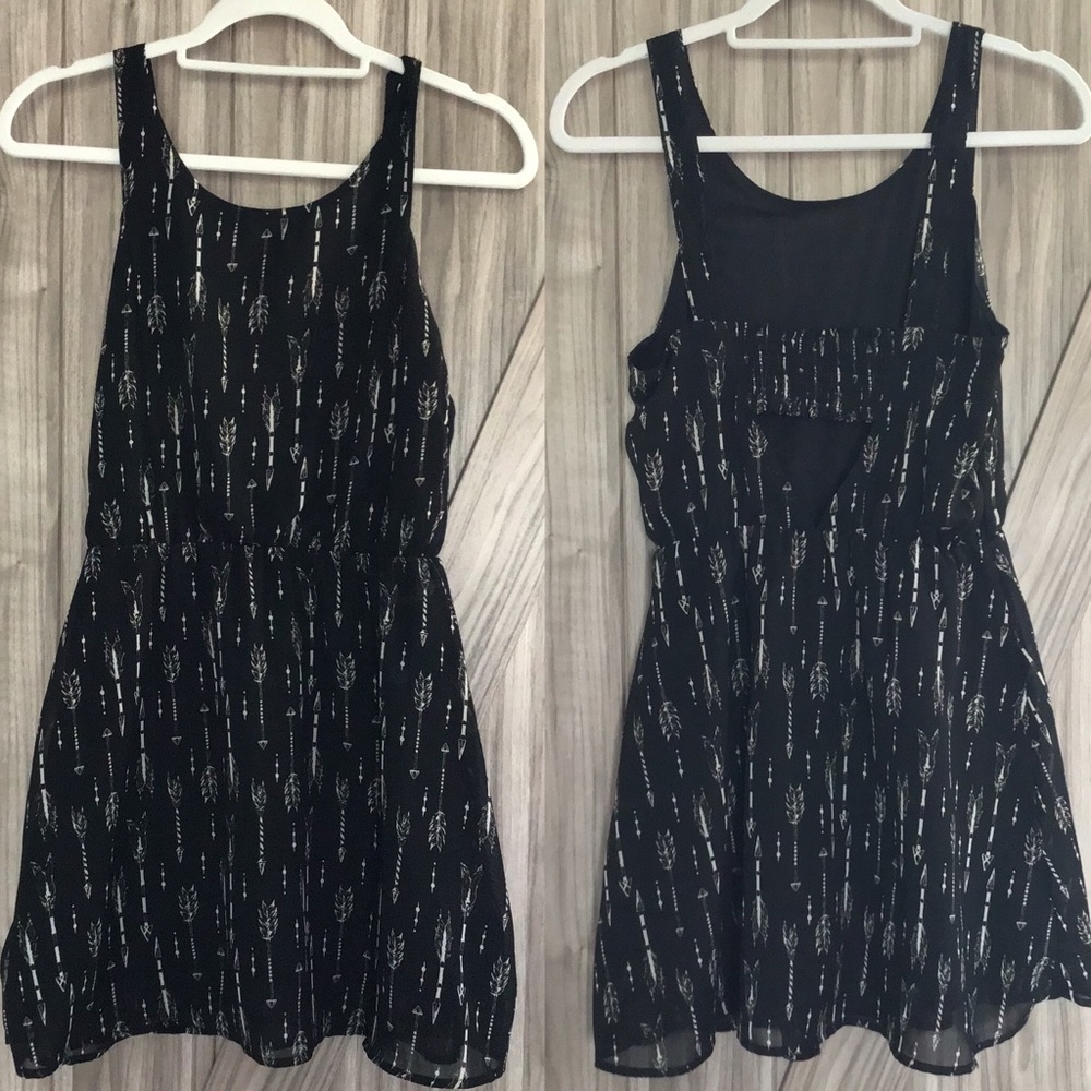 Black summer dress with open back